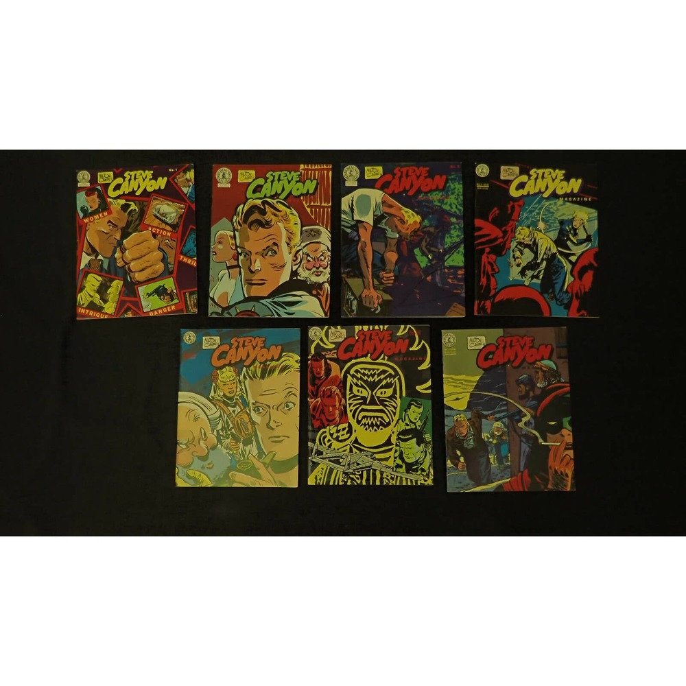 Lot of 8 Vintage Steve Canyon Magazine Comic Reprints (#1–8) - Milton Caniff, Ki